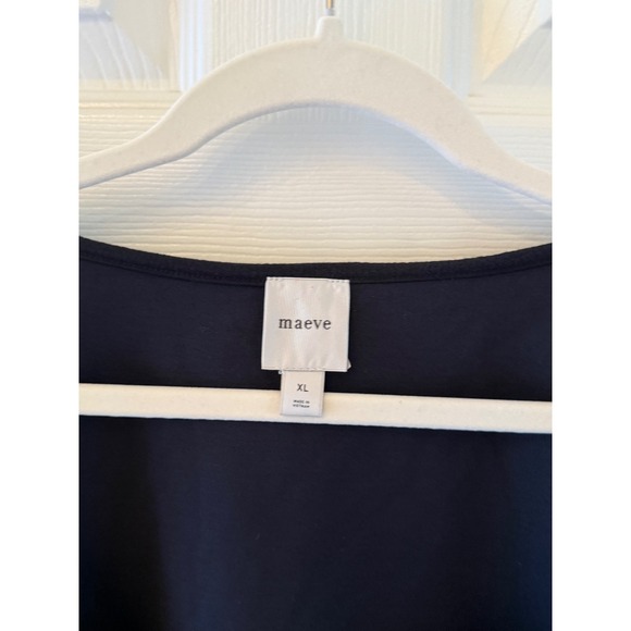 Maeve Anthropologie Black Top XL Sheer Puff Sleeve Tiered Romantic Blouse - Picture 4 of 8